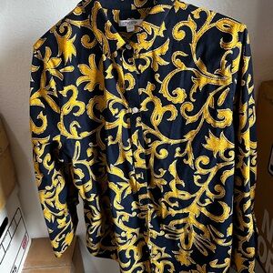 Chico's Women’s Navy and Yellow Shirt